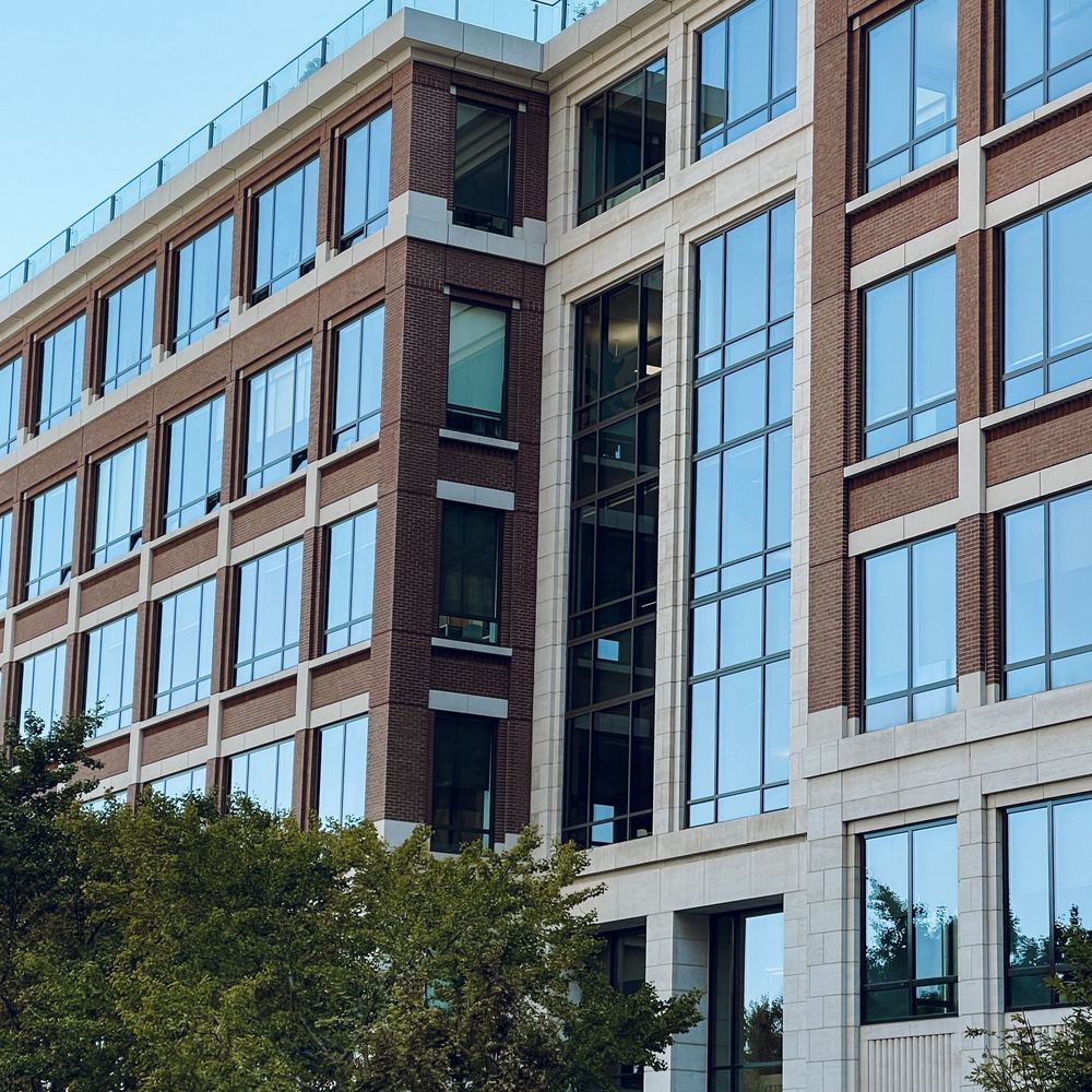 Brick and glass office building