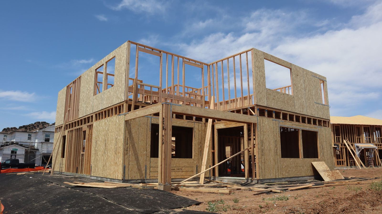 New home framing under construction